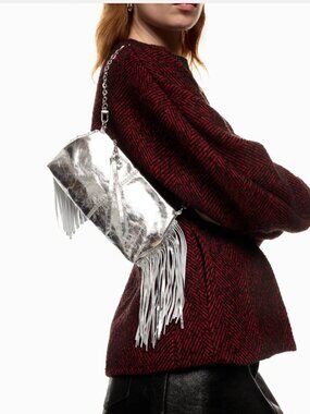 Maje Miss M Leather Clutch MSRP $269